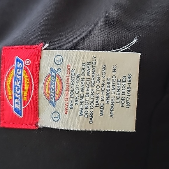 Ladies Dickies Girl Jacket Black Twill Size Large Juniors - Picture 8 of 9